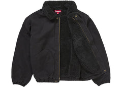Supreme Faux Shearling Lined Bomber Jacket Black