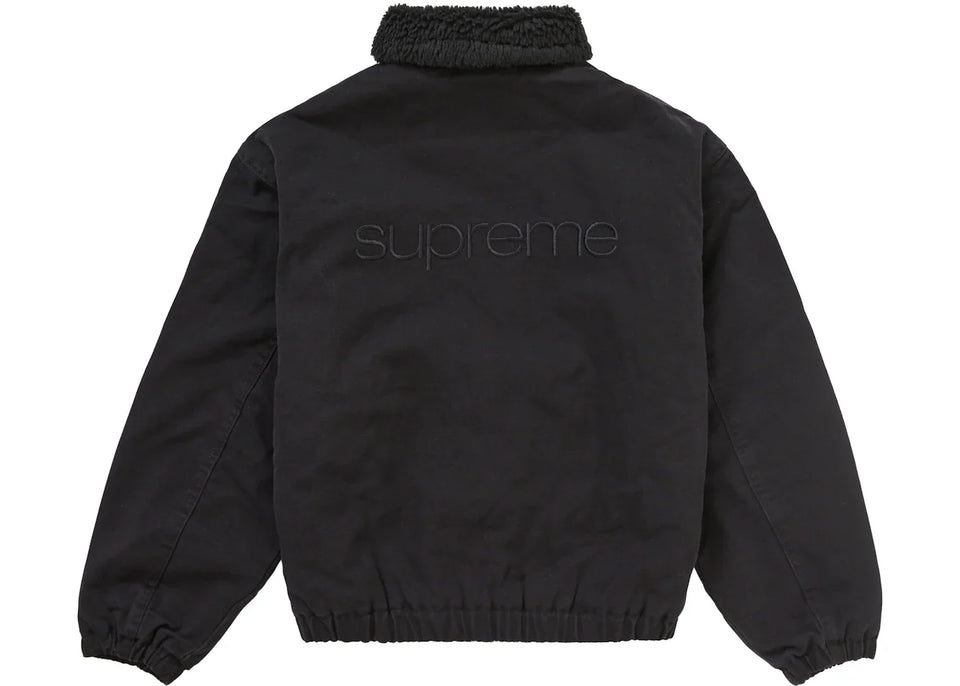 Supreme Faux Shearling Lined Bomber Jacket Black