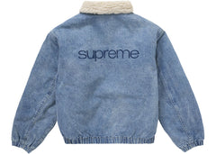 Supreme Faux Shearling Lined Bomber Jacket Denim