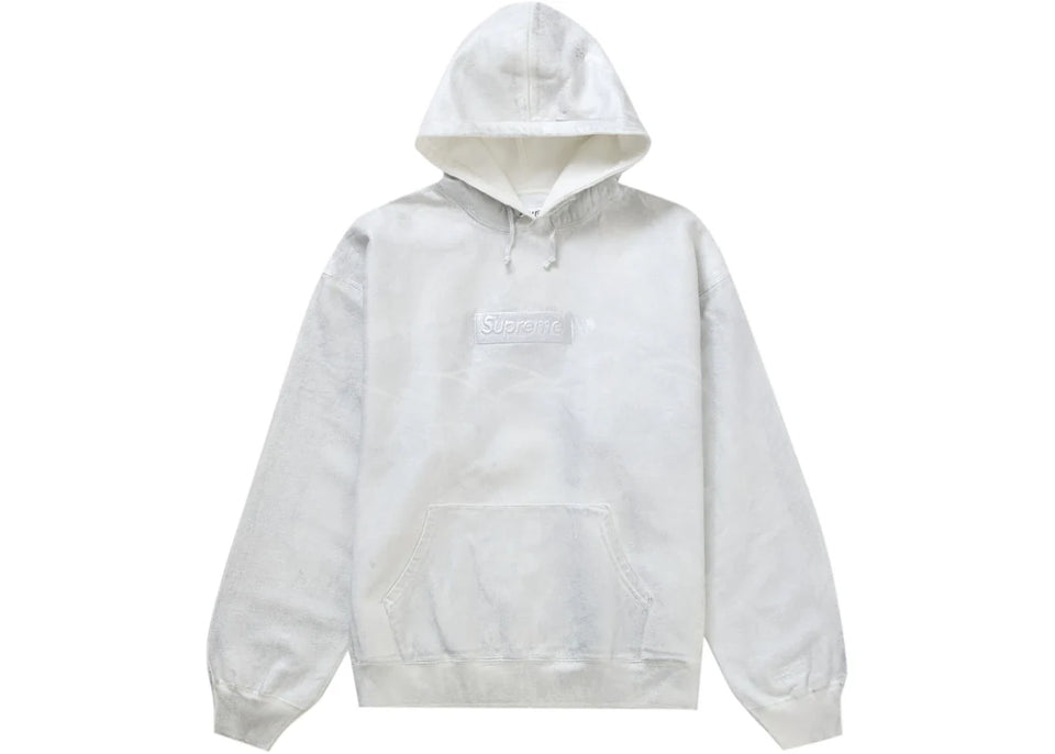 Supreme Mm6 Maison Margiela Foil Box Logo Hoodie White