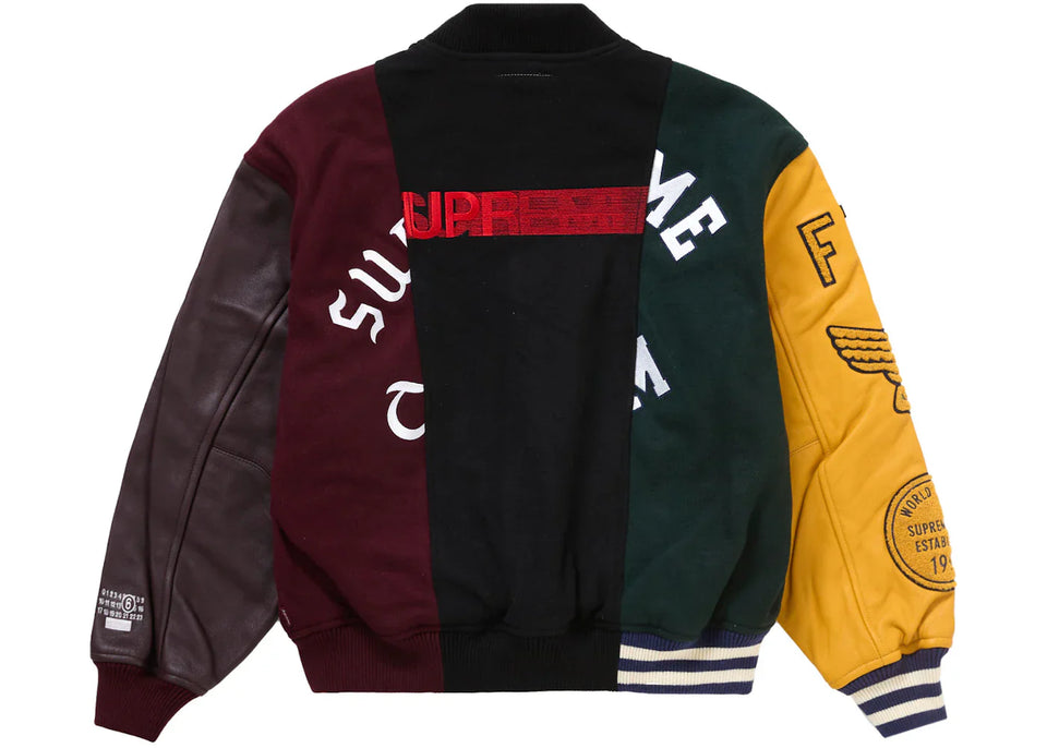 Supreme Mm6 Maison Margiela Split Varsity Jacket Multicolor