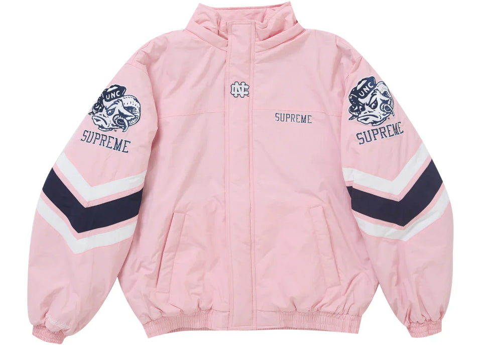 Supreme Mitchell & Ness Ncaa Hooded Stadium Jacket Pink