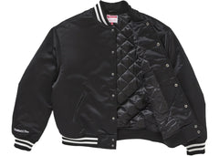 Supreme Mitchell & Ness Satin Varsity Jacket (Fw24) Black