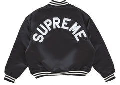 Supreme Mitchell & Ness Satin Varsity Jacket (Fw24) Black