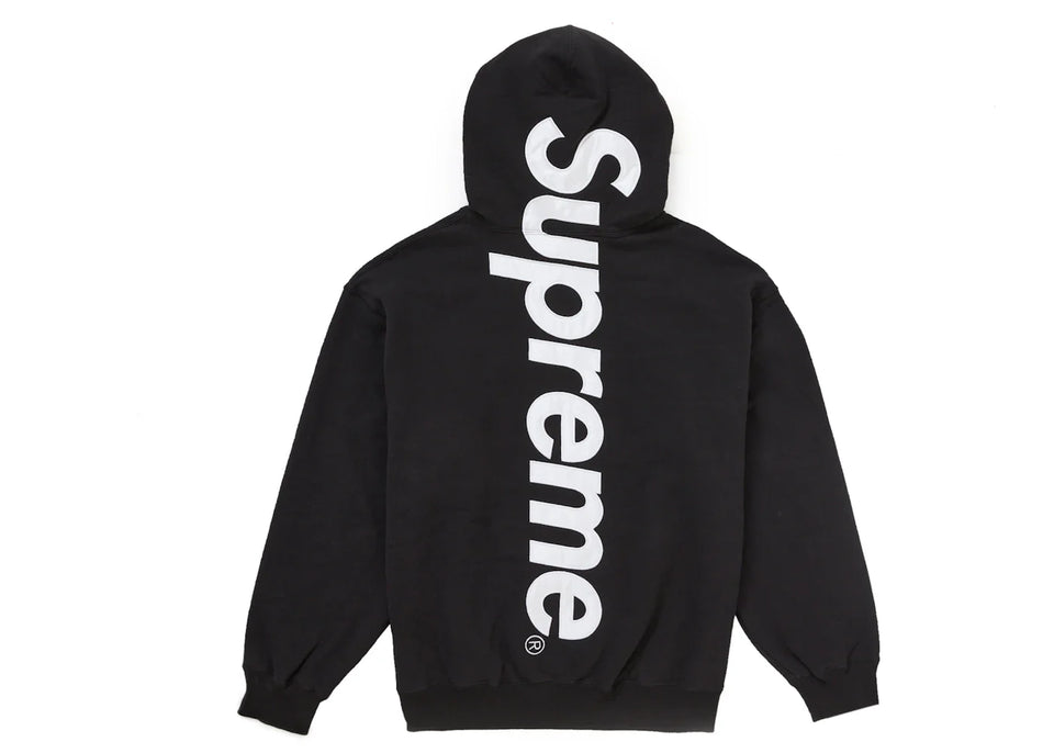 Supreme Satin Applique Hoodie Fw24 Black