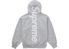 Supreme Satin Applique Hoodie Fw24 Heather Grey