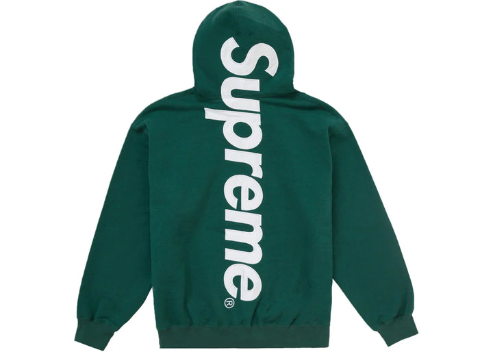 Supreme Satin Applique Hoodie Fw24 Dark Green