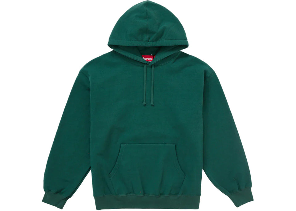 Supreme Satin Applique Hoodie Fw24 Dark Green