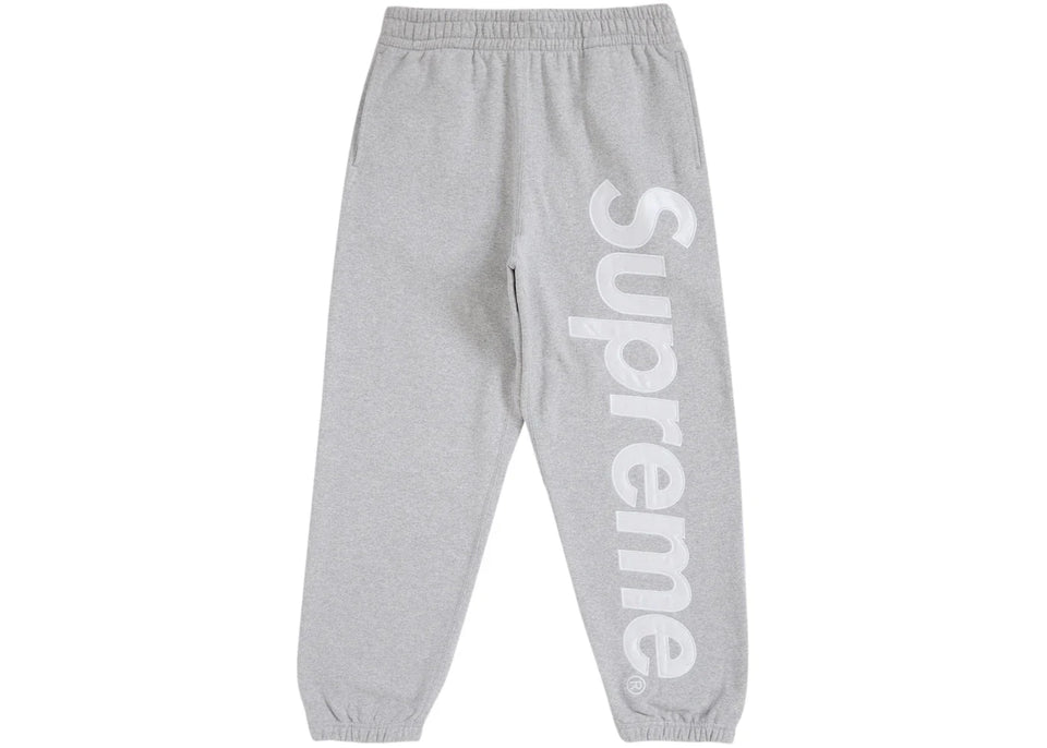 Supreme Satin Applique Sweatpant Fw24 Heather Grey