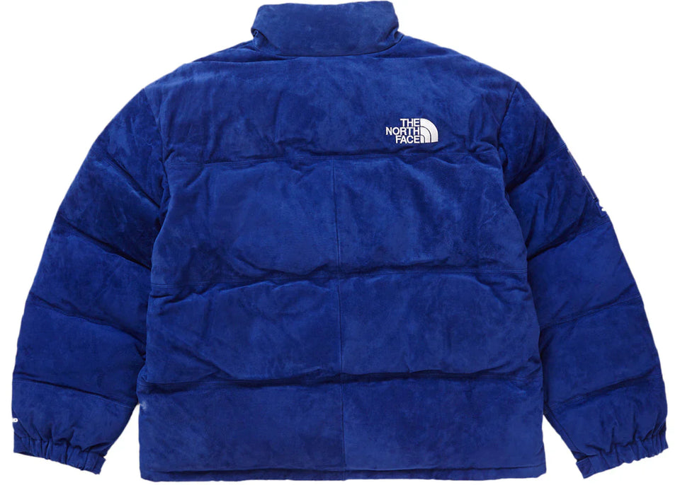 Supreme The North Face Suede Nuptse Jacket Blue