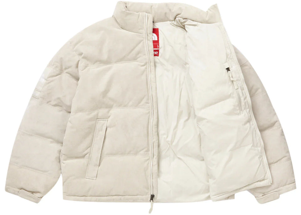 Supreme The North Face Suede Nuptse Jacket Stone