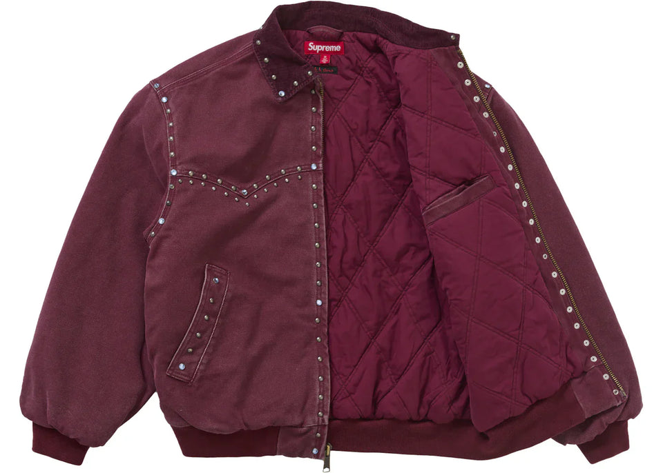 Supreme B.B. Simon Studded Work Jacket Burgundy