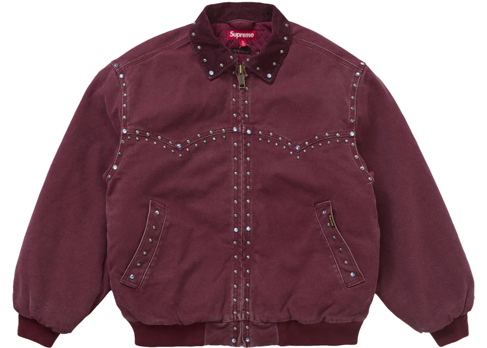 Supreme B.B. Simon Studded Work Jacket Burgundy
