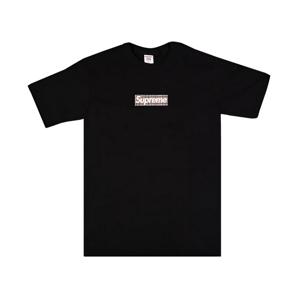 Supreme x Burberry Box Logo Black T-Shirt