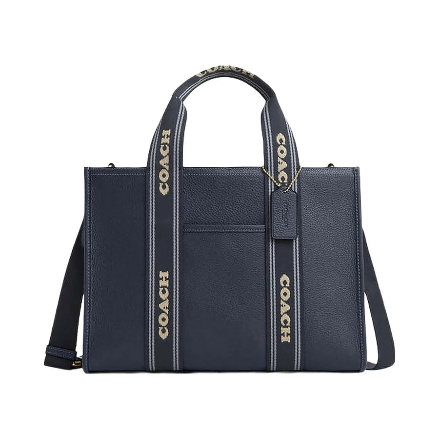 Coach Smith Tote Bag Pebbled Leather-Gold-Denim Multi