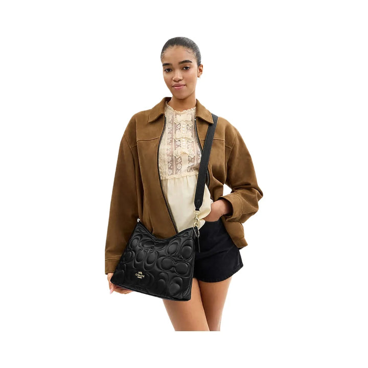 Coach Reversible Strap Gold-Black Dark Stone