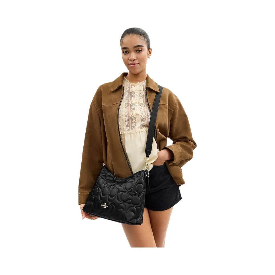 Coach Reversible Strap Gold-Black Dark Stone