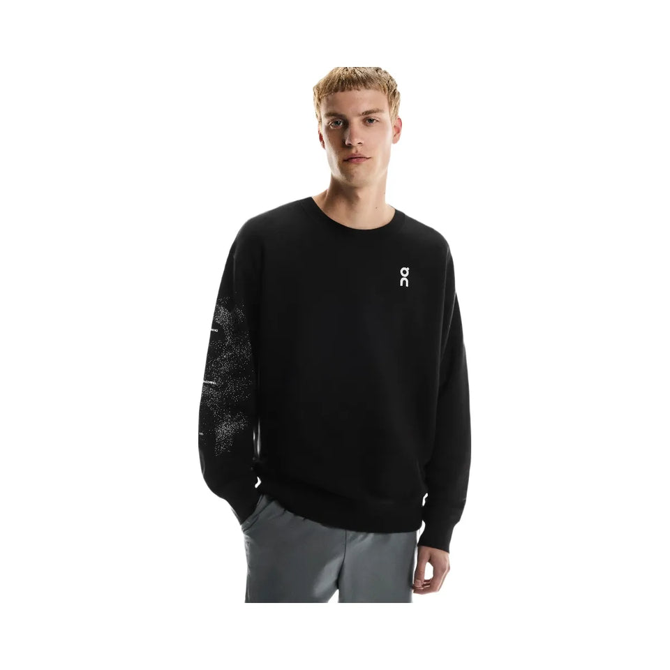 On Club Crew Graphic Black Olive