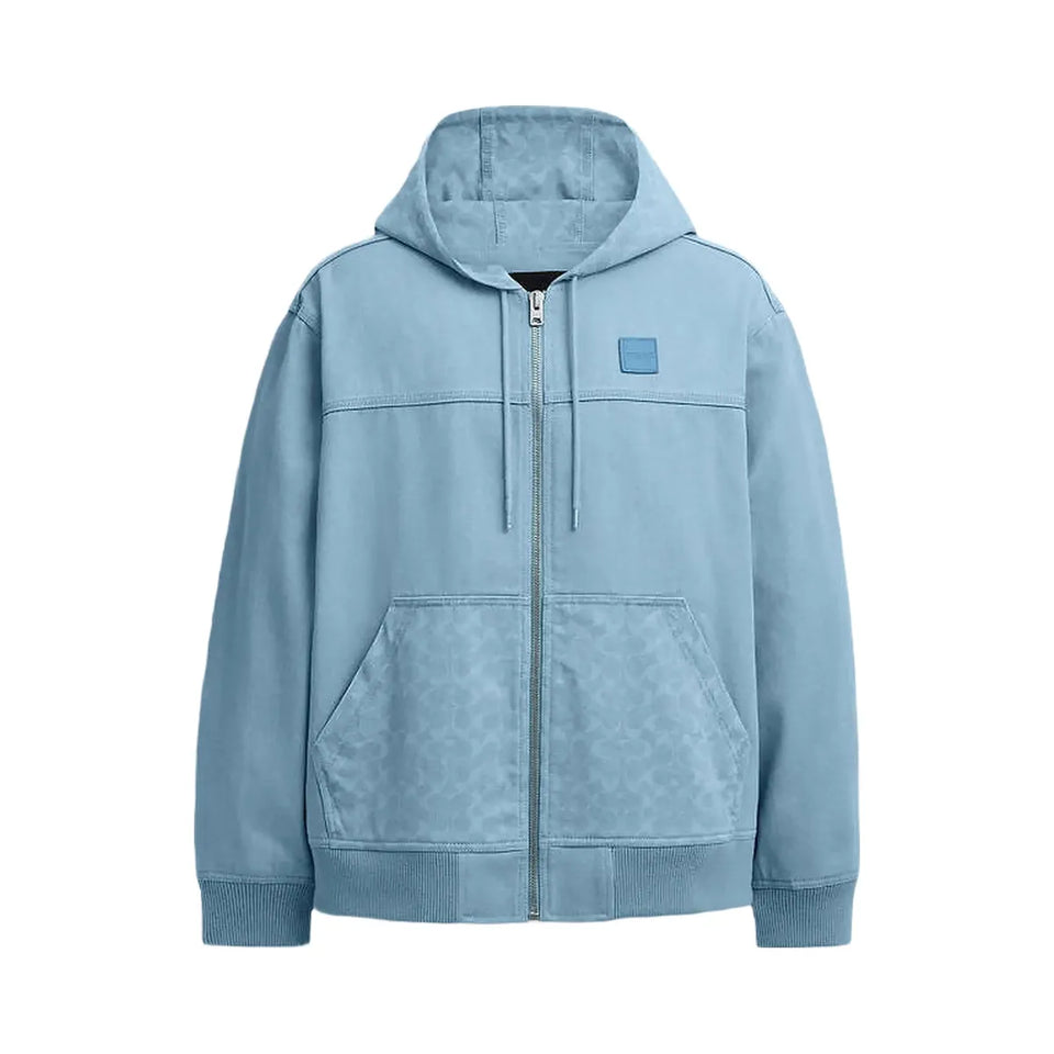 Coach Denim Hooded Zip Jacket Mountain Spring