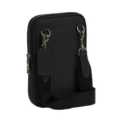 Coach Aden Crossbody Bag Pebbled Leather-Gunmetal-Black