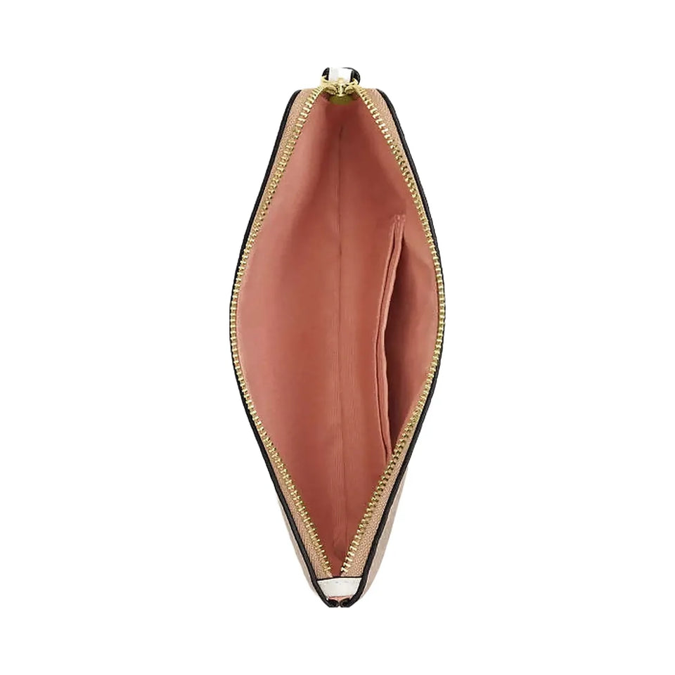 Coach Large Corner Zip Wristlet In Signature Canvas Gold-Sand Multi