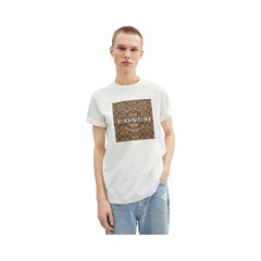 Coach Signature Square T-Shirt In Organic Cotton White