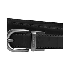 Coach Classic Buckle Cut To Size Reversible Belt, 18 Mm Embossed Crocodile-Silver-Black