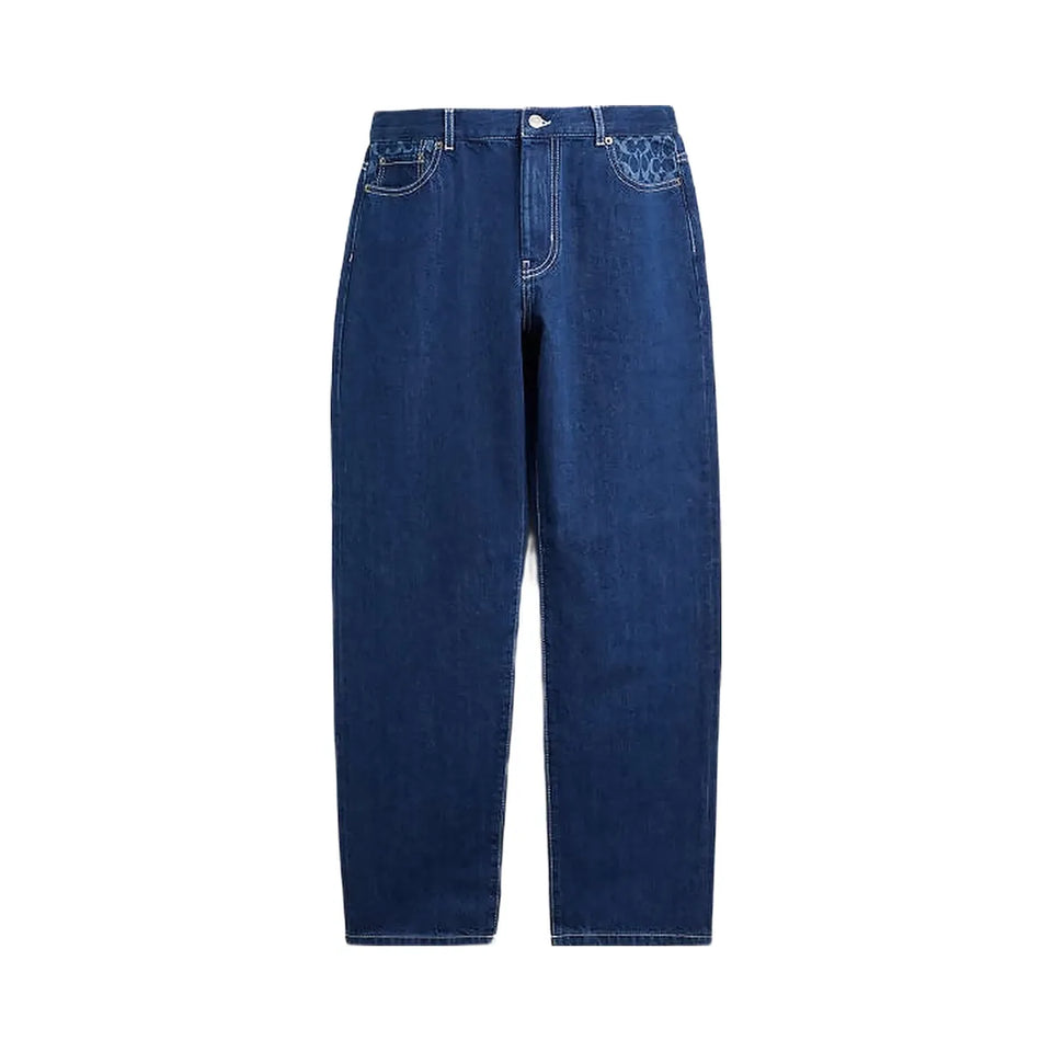 Coach Straight Fit Denim Jeans Dark Wash