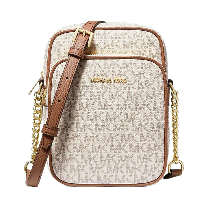 Michael Kors Jet Set Travel Medium Logo Crossbody Bag Vanilla