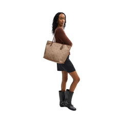 Coach Large City Tote Bag In Maxi Signature Canvas Signature Canvas-Gold-Tan-Brown