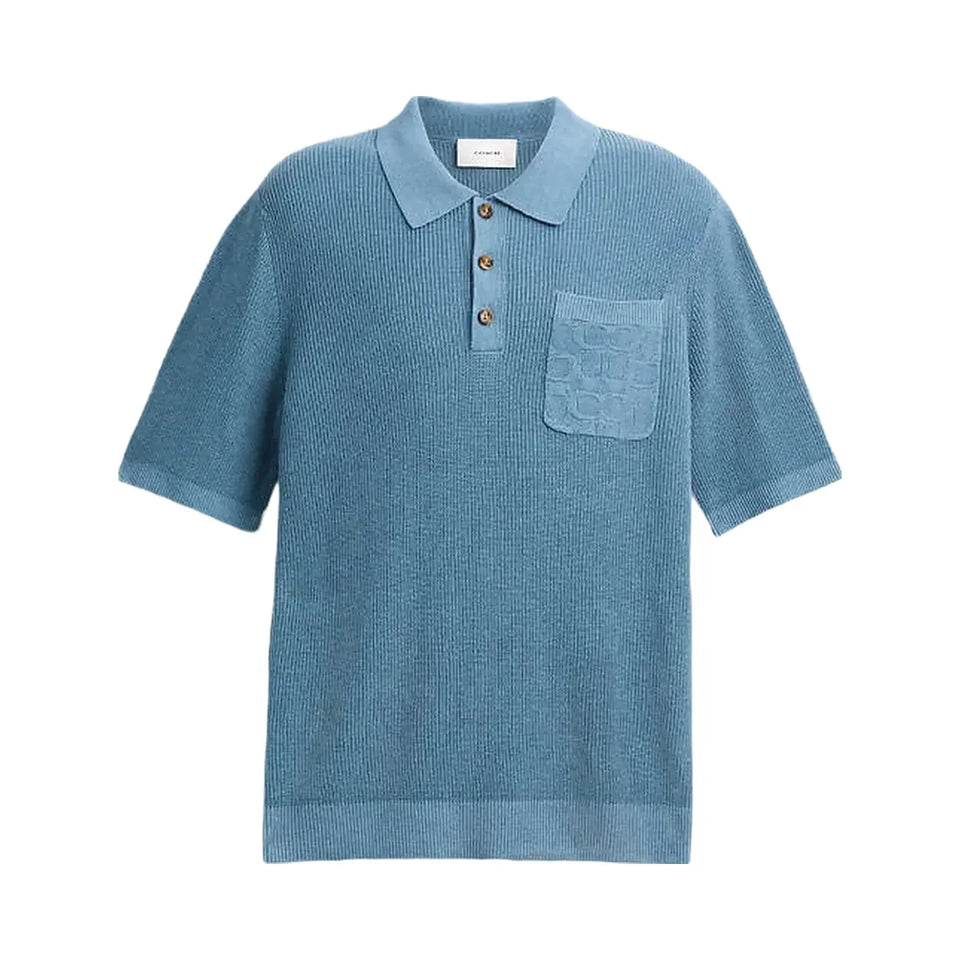 Coach Knit Polo Washed Blue