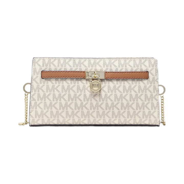 Michael Kors Hamilton Moderne Extra-Small Signature Logo Convertible Crossbody Bag Vanilla-Acorn
