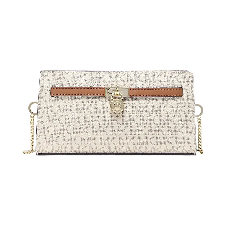 Michael Kors Hamilton Moderne Extra-Small Signature Logo Convertible Crossbody Bag Vanilla-Acorn