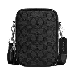 Coach Stanton Crossbody Bag In Signature Jacquard Signature Jacquard-Silver-Charcoal-Black