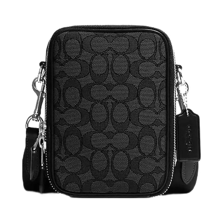 Coach Stanton Crossbody Bag In Signature Jacquard Signature Jacquard-Silver-Charcoal-Black