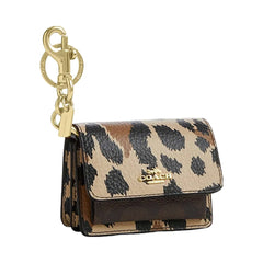 Coach Klare Bag Charm With Signature Canvas And Leopard Print Pebbled Leather-Im-Leopard-Walnut Multi