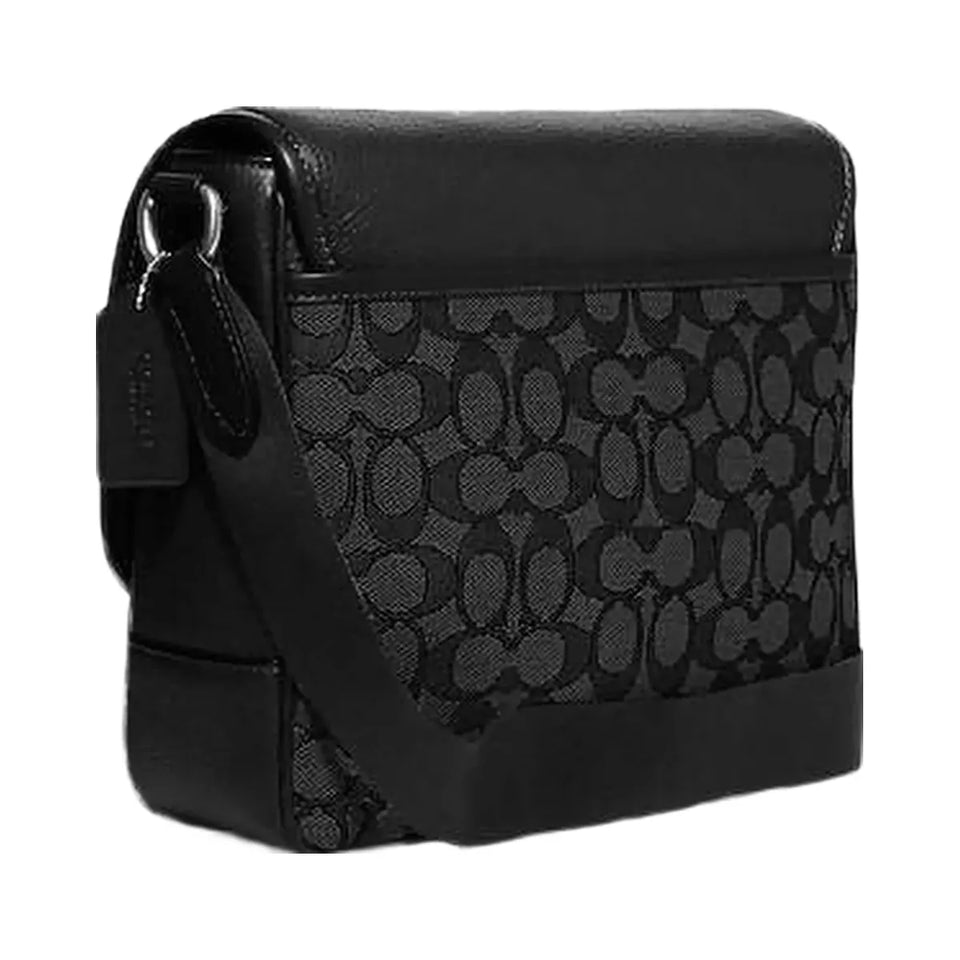 Coach Sprint Map Bag 25 In Signature Jacquard Signature Jacquard-Silver-Charcoal-Black