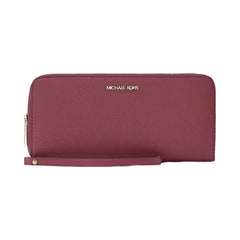 Michael Kors Jet Set Travel Large Pebbled Leather Wristlet Cherry