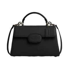 Coach Eliza Top Handle Bag Smooth Leather-Gunmetal-Black