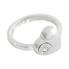 Coach Open Circle Heart Ring Silver