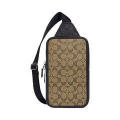 Coach Sullivan Pack In Blocked Signature Canvas Signature Canvas-Gunmetal-Khaki-Charcoal
