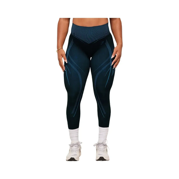 Gymshark x Analis Seamless Leggings - Midnight Blue/Lats Blue