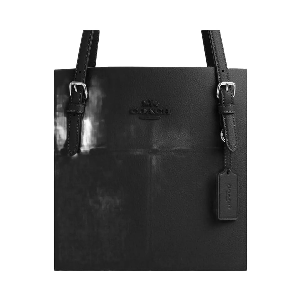 Coach Mollie Tote Bag Leather-Silver-Black