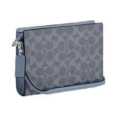 Coach Slim Crossbody Bag In Signature Canvas Signature Canvas-Silver-Chambray