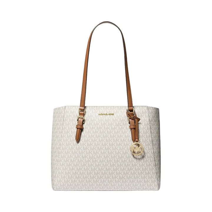 Michael Kors Charlotte Large 3-in-1 Signature Logo Tote Bag Vanilla