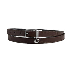 Coach Roller Buckle Cut To Size Reversible Belt With Charm, 18 Mm Calf Leather-Sv-Black Maple