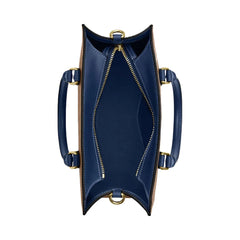Coach Maggie Small Tote Bag In Signature Canvas Im-Tan-Deep Blue