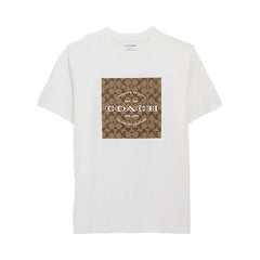Coach Signature Square T-Shirt In Organic Cotton White