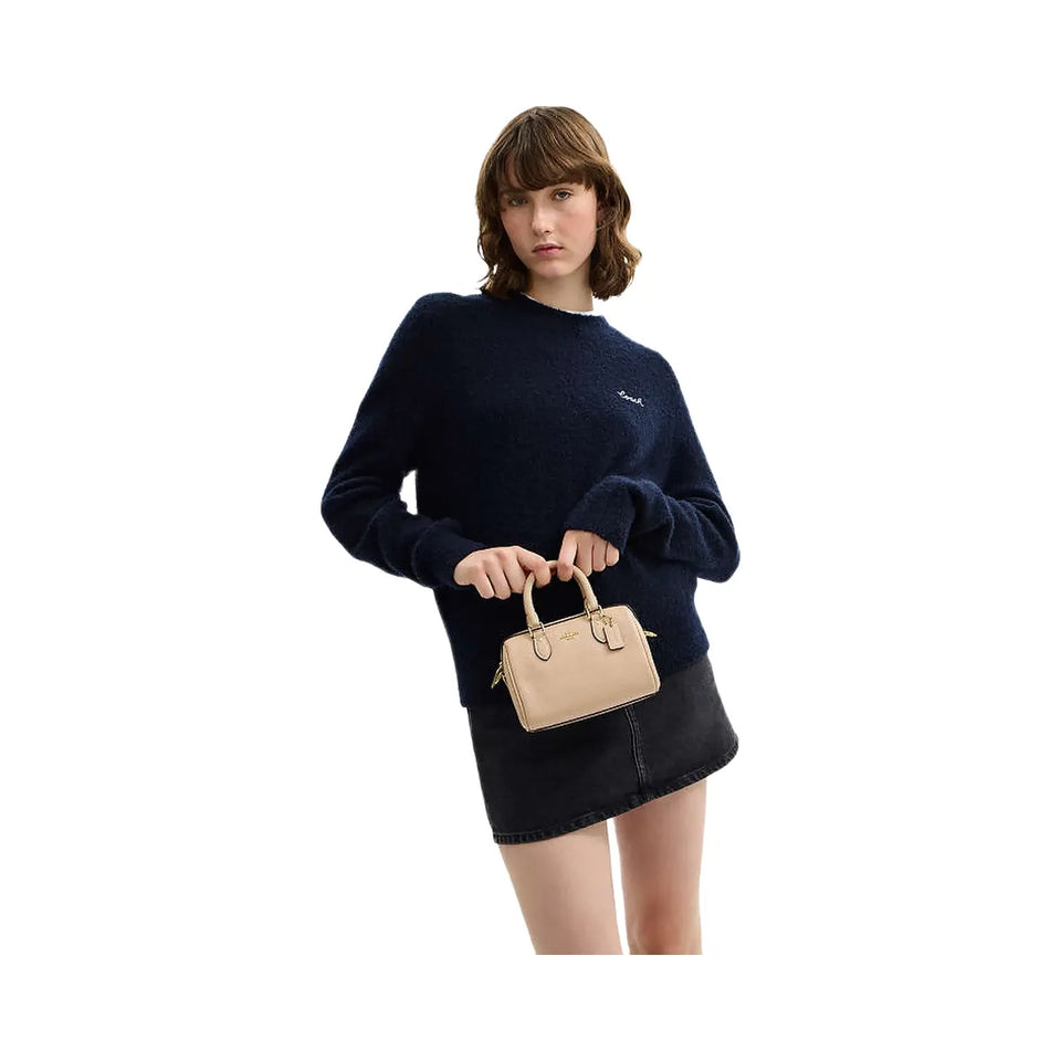 Coach Mini Rowan Crossbody Bag In Signature Leather Pebbled Leather-Im-Oat
