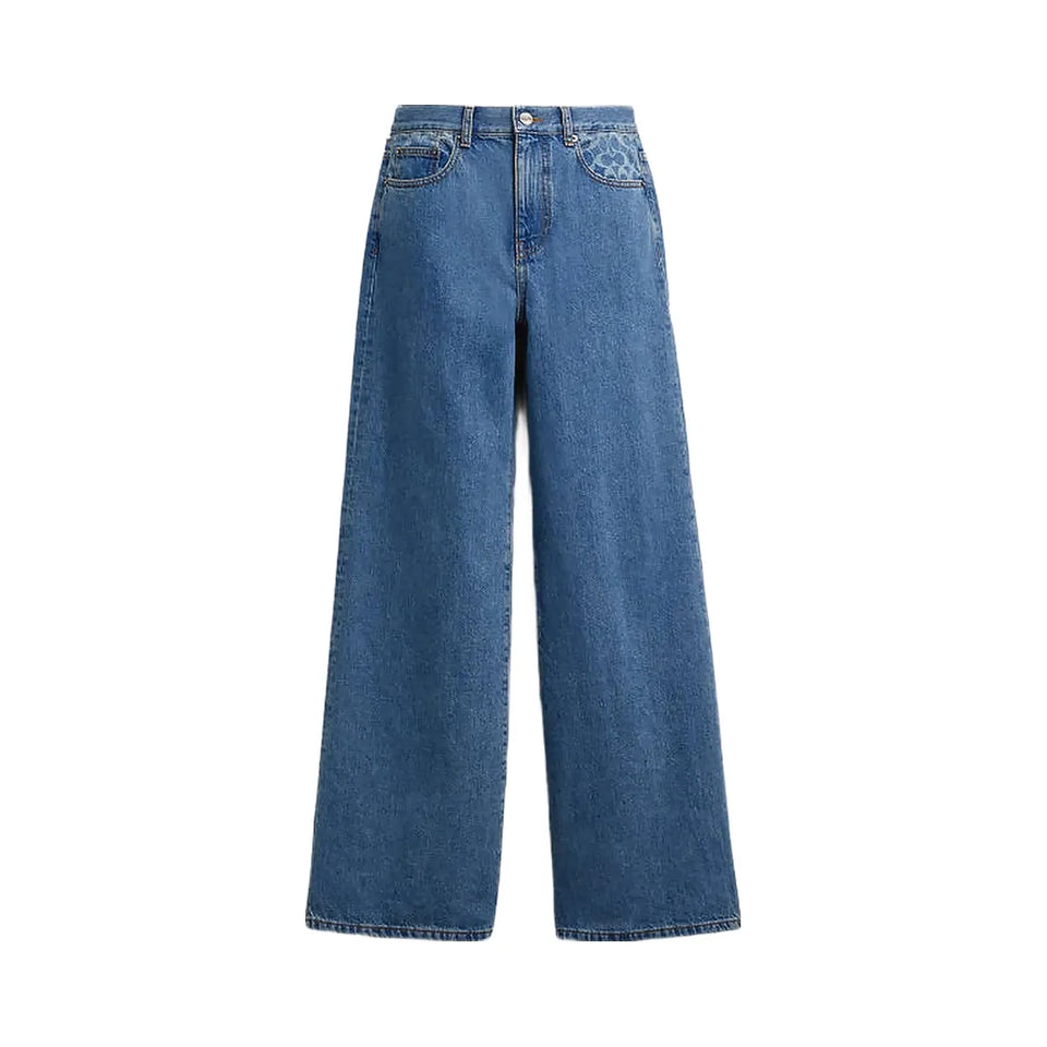 Coach High Rise Denim Jeans Hudson Medium Wash
